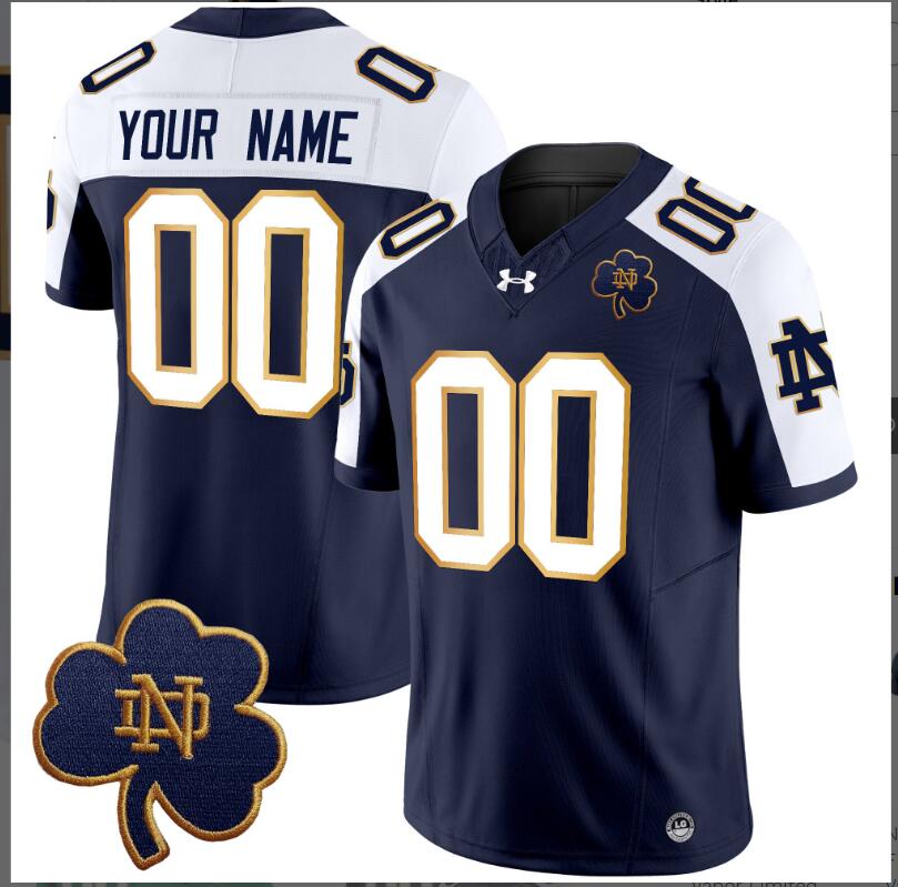 Women Notre Dame Fighting Irish 2024 Vapor Limited blue Custom Nike NCAA Jersey2